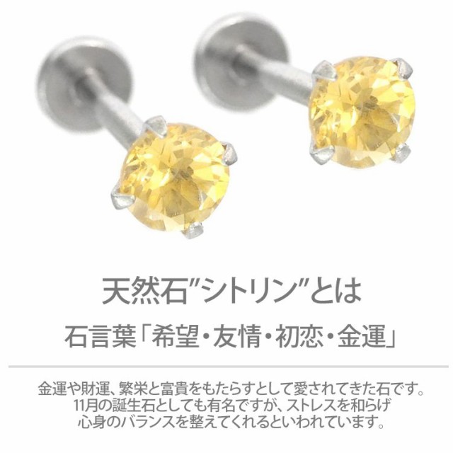 ファッション姫 通販 ピアス 18G 16G 14G つけっぱなしにおすすめ 誕生石 天然石 11月 その他