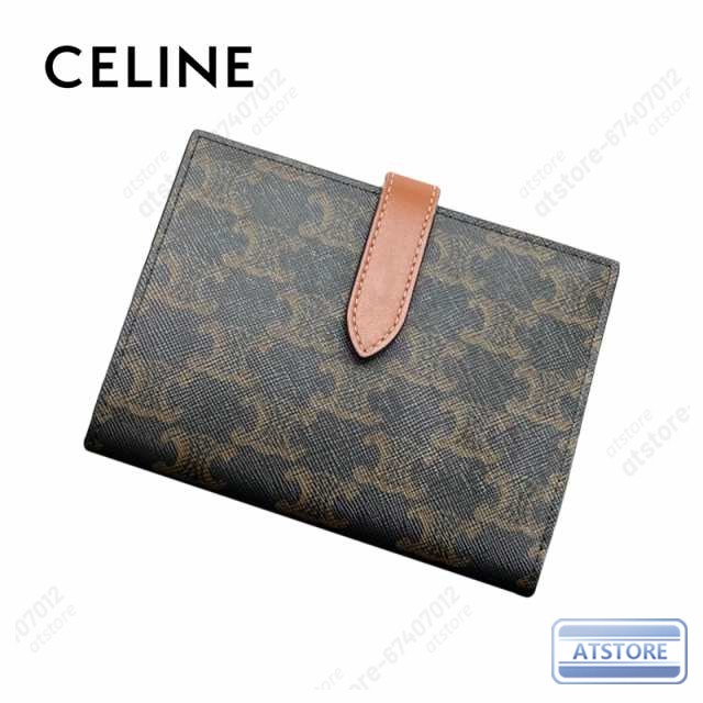 CELINE セリーヌ celine ミディアム タン ストラップウォレット ...