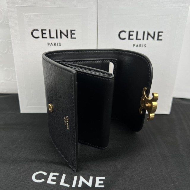 CELINE セリーヌ celine スモール ウォレット トリオンフ ブラック