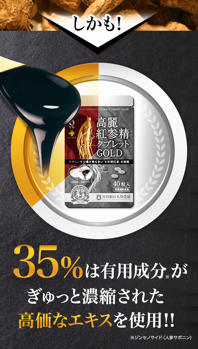 35%は有用成分がぎゅっと濃縮された高価なエキスを使用！