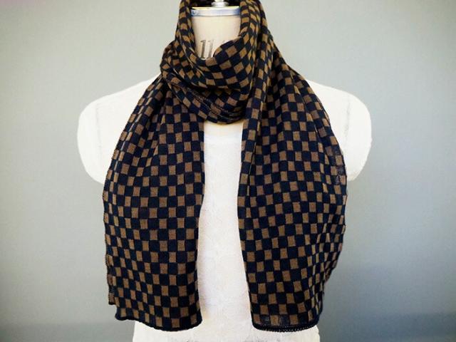 ウール 和柄 吉原つなぎ柄 両面使える レディース メンズ マフラー ストール マフラーレデイース マフラーメンズ マフラータオル マフラーウール ウール ニットマフラー マフラーニット ギフト 日本製 薄い 薄地 最高級品 送料無料 五泉ニット 五泉市 五泉