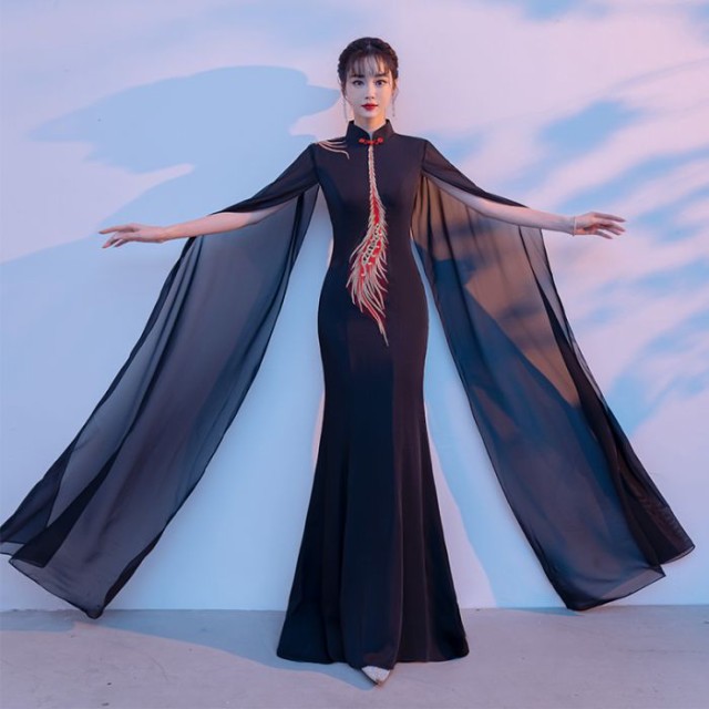 チャイナドレス チャイナ服 ロングドレス 大人っぽい お洒落