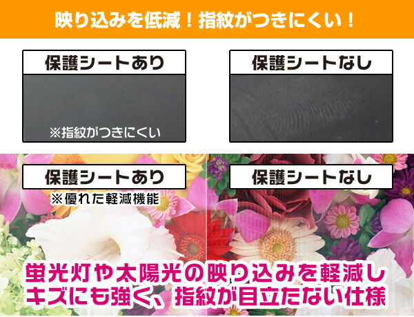 映り込みを抑える低反射タイプ