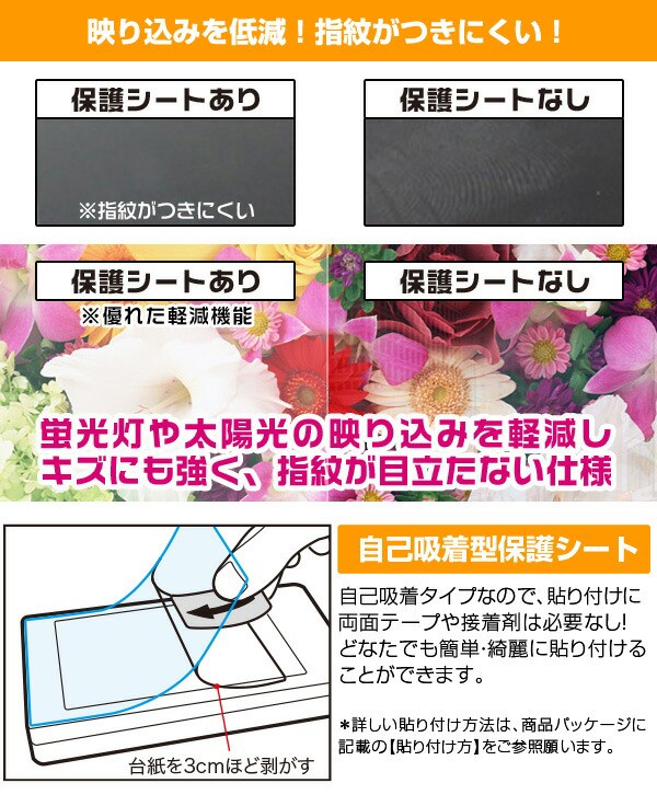 映り込みを抑える低反射タイプ