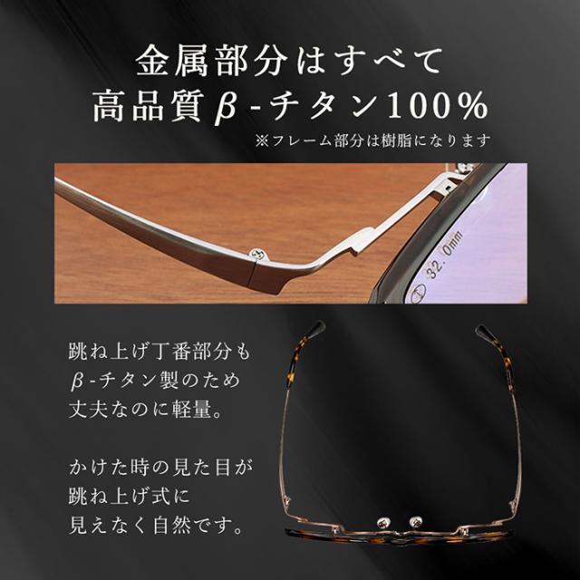 プレミアム老眼鏡 跳ね上げ式 シニアグラス 数チェック表 メンズ