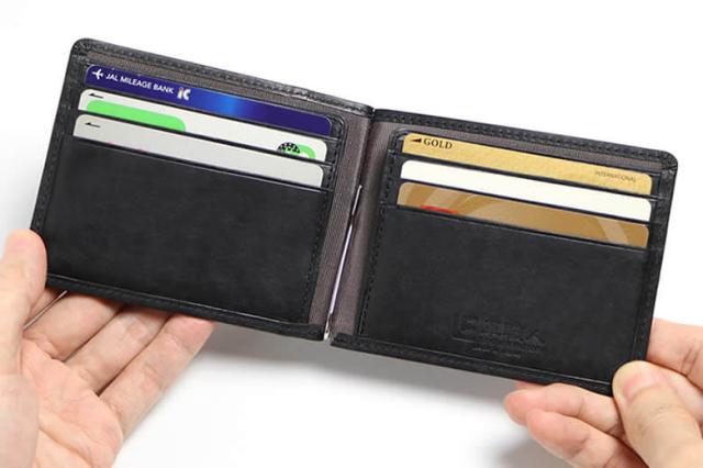 祥力 革職人 レザーファクトリー マルゴー 外ポケット付き札ばさみ