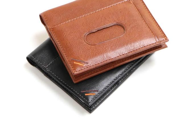 祥力 革職人 レザーファクトリー デュアルライン 定期入れ付き二つ折り財布