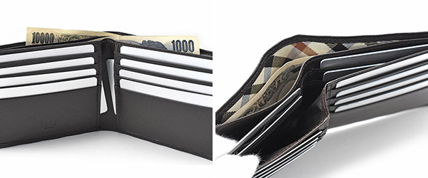 プレリー DAKS チェッカーエンボス 二つ折り財布(小銭入れなし)