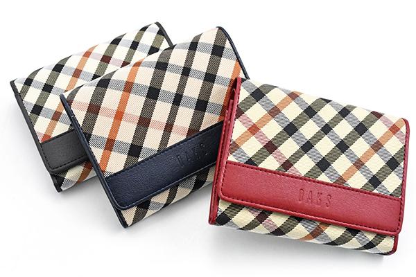 プレリー DAKS ハウスチェック 二つ折り財布（L字ファスナー小銭入れ