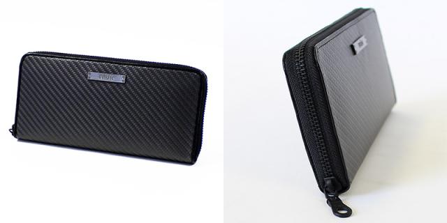 ガジェットリンク FRUH（フリュー） リアルカーボン ラウンドジップウォレット GL026 1個