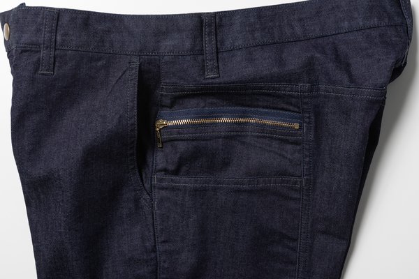 フィルスマート 多機能らくあき 綿麻ストレッチデニムパンツ