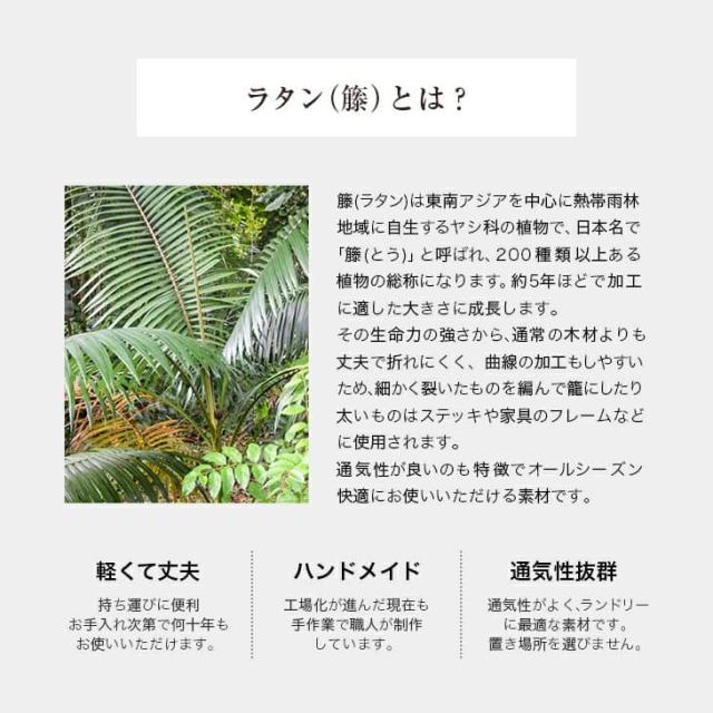 ファミリー・ライフ 東京ラタン 天然籐2段ランドリー