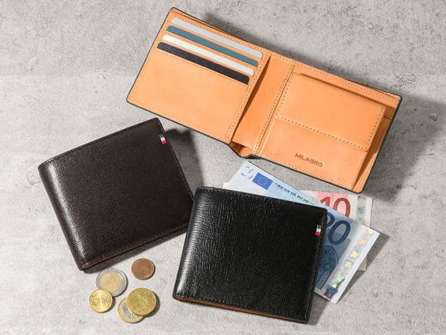 ビスポーク ミラグロ 伊・ボナウド社 パルメラートゴート 二つ折り財布