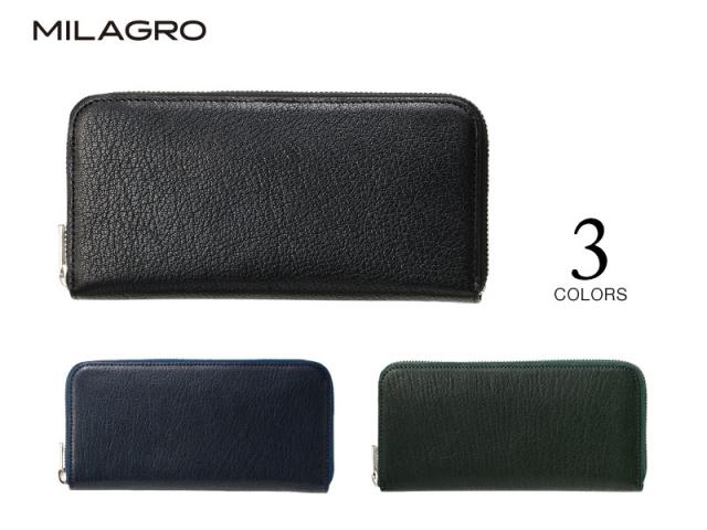 ビスポーク ミラグロ 姫路産ヌメゴート ラウンドファスナー長財布