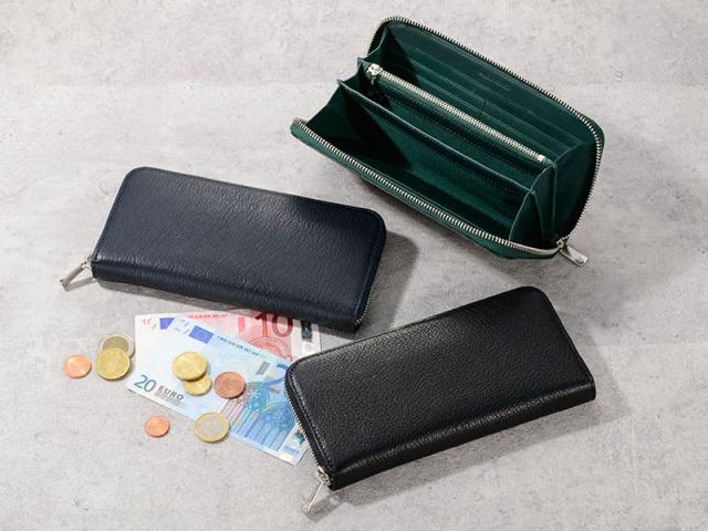 ビスポーク ミラグロ 姫路産ヌメゴート ラウンドファスナー長財布