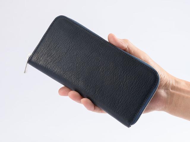 ビスポーク ミラグロ 姫路産ヌメゴート ラウンドファスナー長財布