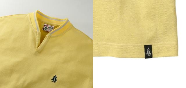 WOODS(ウッズ) 日本製 ラインリブ衿スキッパーシャツ