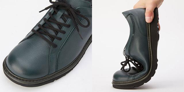 金谷製靴 カネカ ソフト牛革レースアップカジュアルシューズ 5E