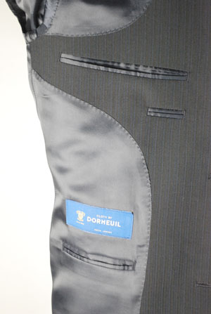 夏用 限りなく黒に近い濃紺 ドーメルスーツ 【衿巾8cm〜8.4cm】：RM351【A6 BB5のみ】 シングル 【2B×1掛け★パンツ裾未処理】メンズ 紳士 サマーフォーマル ビジネススーツ オフィス