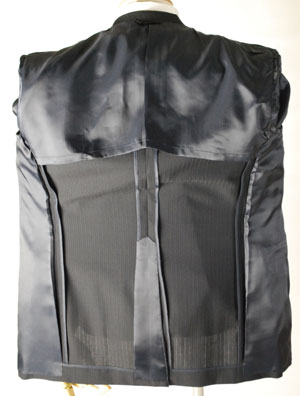 夏用 限りなく黒に近い濃紺 ドーメルスーツ 【衿巾8cm〜8.4cm】：RM351【A6 BB5のみ】 シングル 【2B×1掛け★パンツ裾未処理】メンズ 紳士 サマーフォーマル ビジネススーツ オフィス