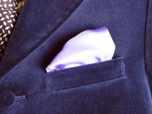 パープルのポケットチーフ