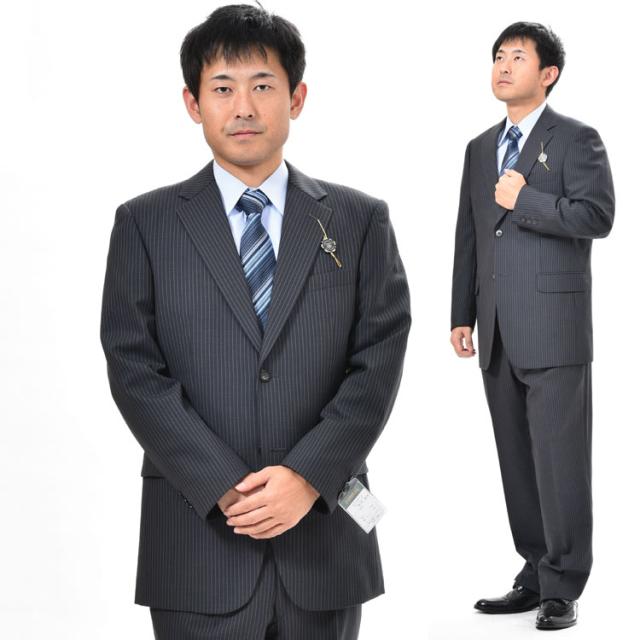 夏用 チャコールグレーのドーメルスーツ 【衿巾8cm〜8.4cm】：RM353【A体6・AB体6・AB体7】シングル【2B×1掛け★パンツ裾未処理】メンズ 紳士 サマーフォーマル ビジネススーツ オフィス