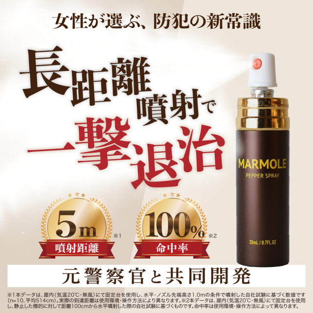 防犯スプレー 護身用 MARMOLE 催涙スプレー 熊スプレー 熊よけスプレー 防犯グッズ 女性用 携帯用 コンパクト 登山 熊よけ ストーカー 痴漢対策 20ml 