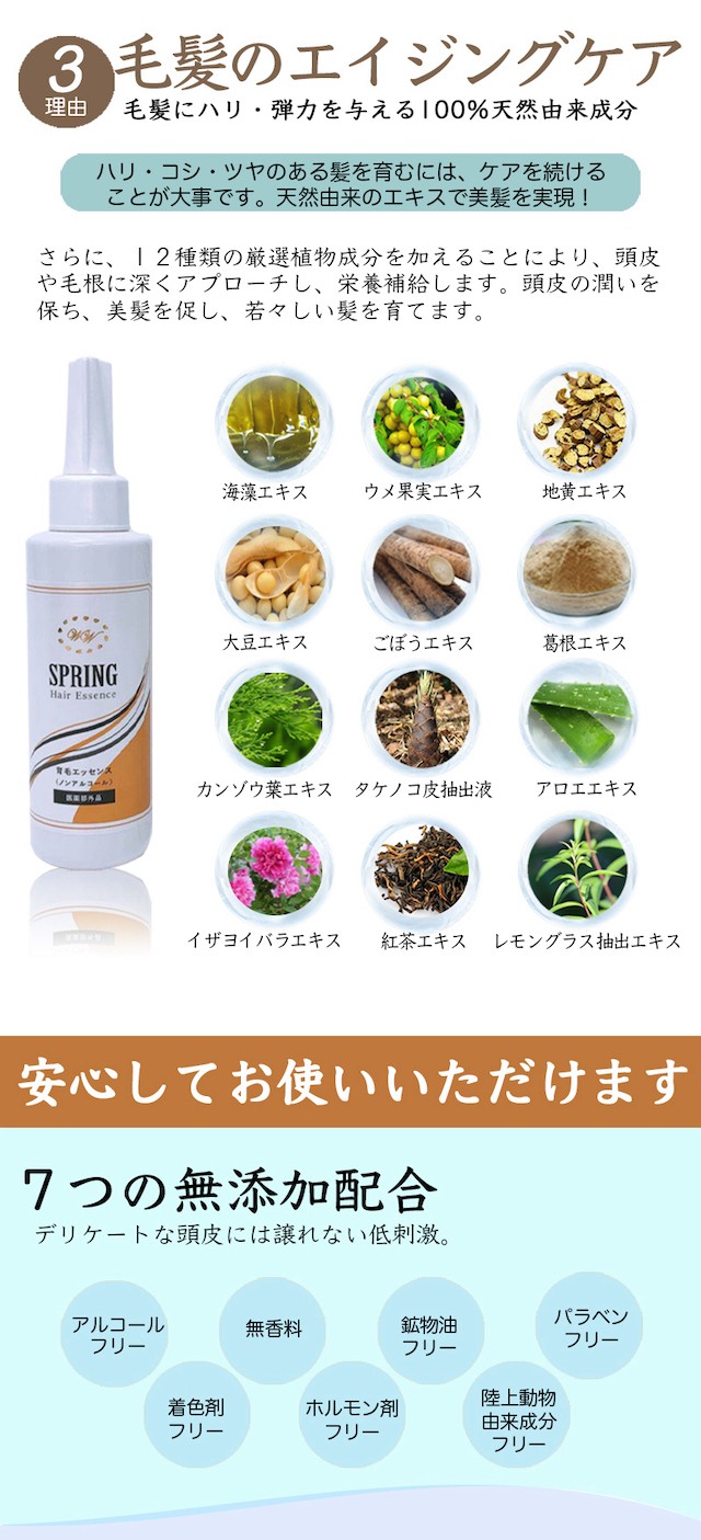 商品Spring薬用育毛エッセンスの商品説明画像が表示させれる予定