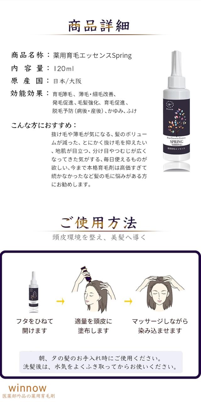 商品Spring薬用育毛エッセンスの商品説明画像が表示させれる予定