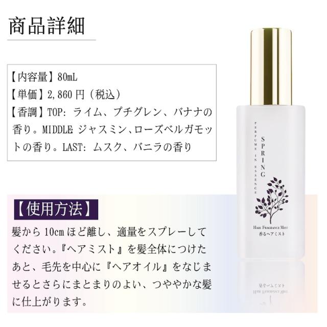 商品パフィュームインエッセンスSpringの説明画像が表示させれる予定