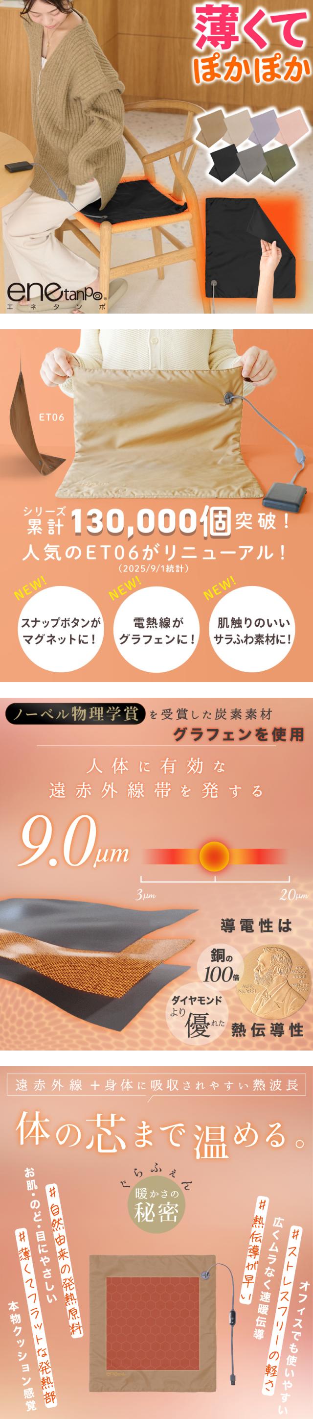 enetanpo エネタンポ ホットマット ホットブランケット 湯たんぽ 膝掛け ネックウォーマー 床暖房