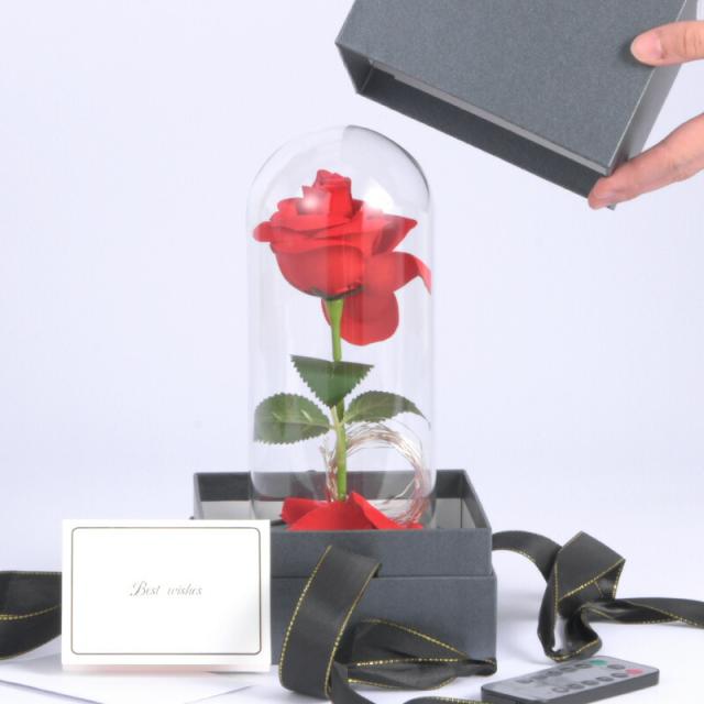 薔薇バラ ローズ キラキラ造花 LEDライト 充電式 インテリアライト