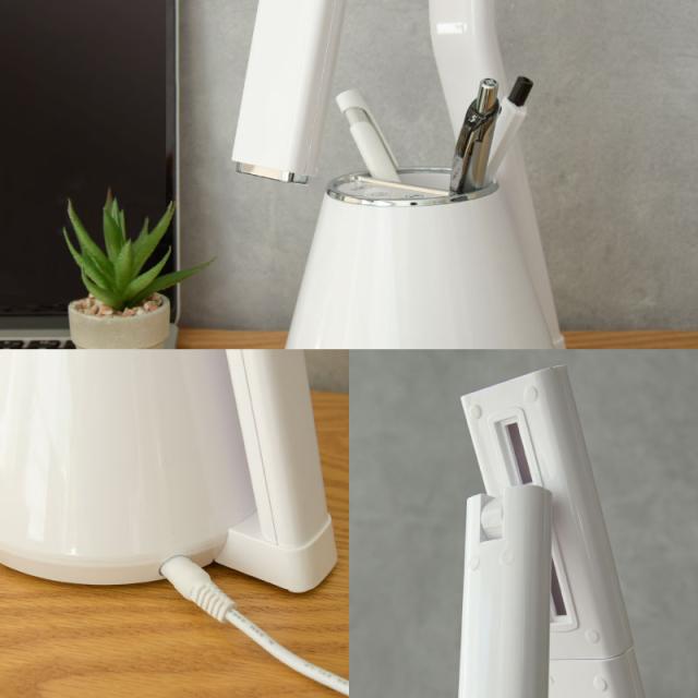 デスクライト ペン立て付 LED 省スペース型 調光 調色 JIS規格
