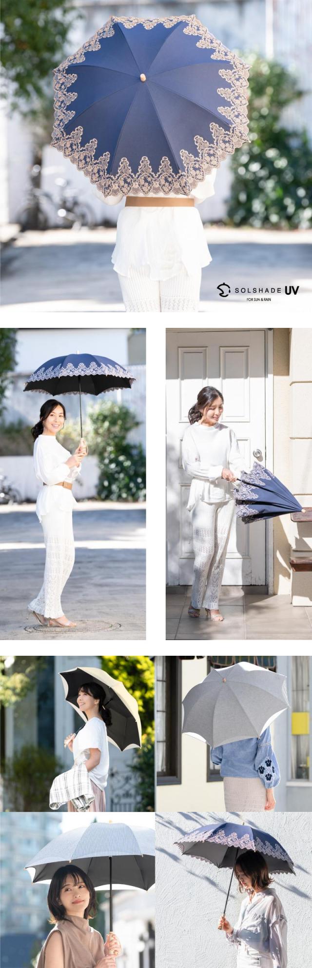 日傘 完全遮光 長傘 晴雨兼用