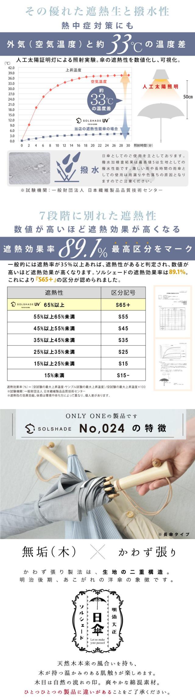 日傘 完全遮光 長傘 晴雨兼用