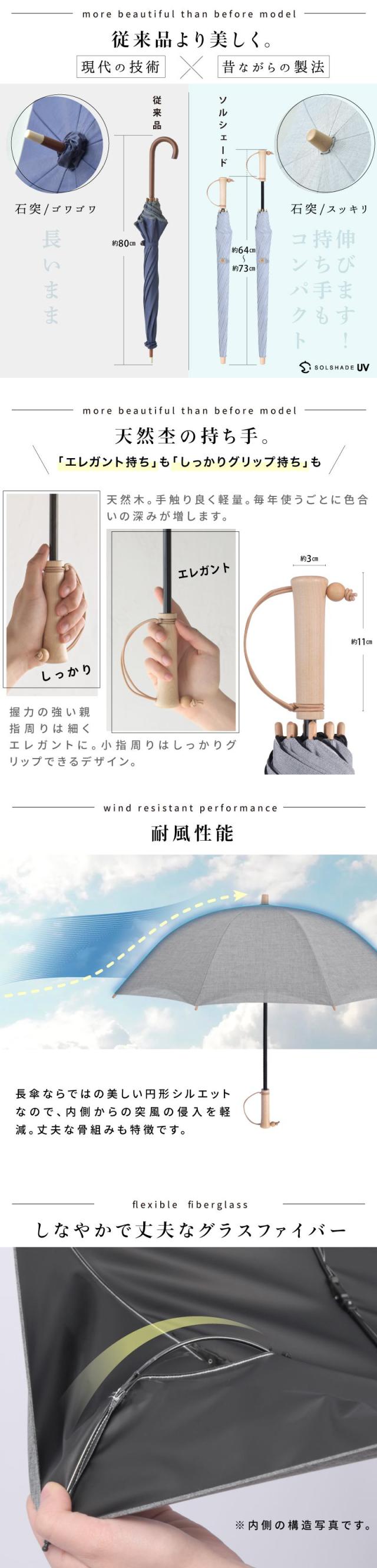 日傘 完全遮光 長傘 晴雨兼用