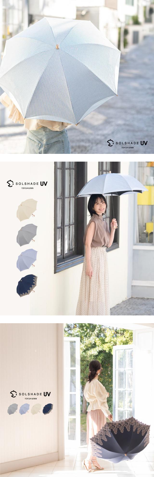 日傘 完全遮光 長傘 晴雨兼用