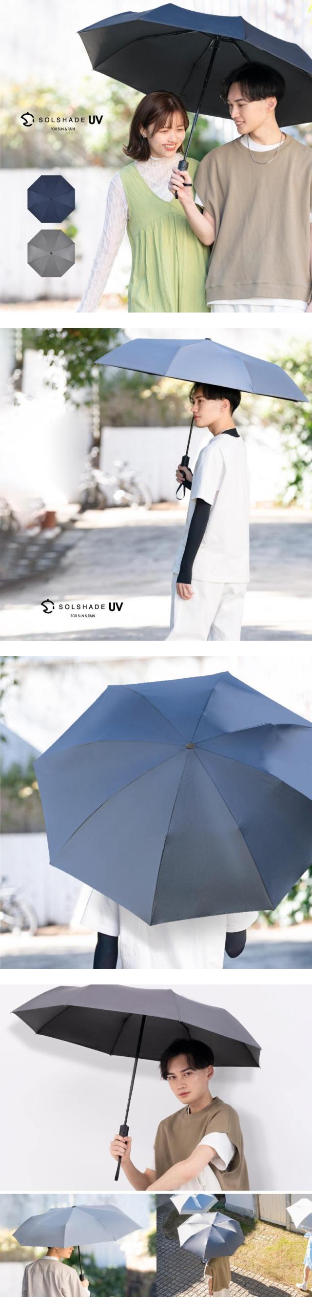 自動開閉 折りたたみ日傘  晴雨兼用 8本骨 メンズ レディース