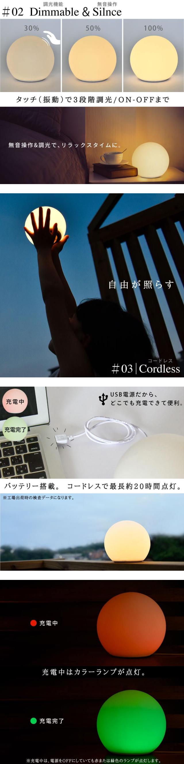 LED充電式インテリアライトwasser54