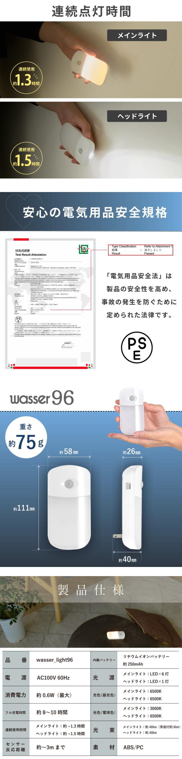 人感センサーライト LED 懐中電灯