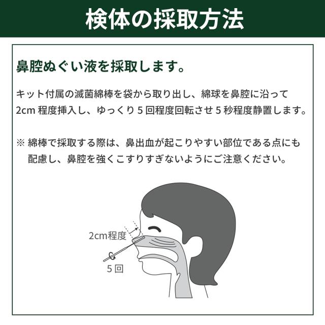鼻腔サンプル採取の方法