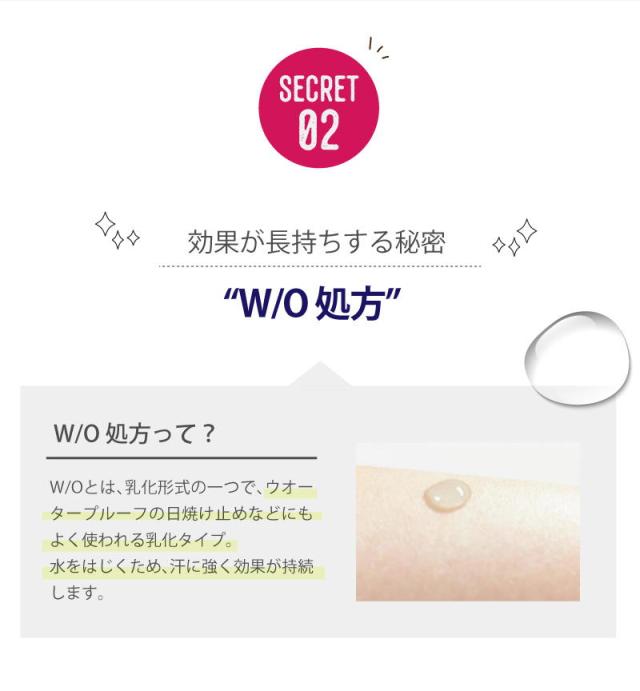 汗に強く密着しやすいW O処方のデオドラントクリーム
