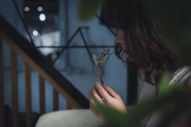 ホワイトセージを手に持つ使用シーンイメージ