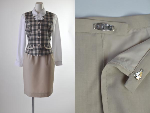 レディース 事務服 オフィス ビジネス 会社 企業 制服 ベストスーツ おしゃれ 5号-21号 スカート 日本製 仕事着 企業服 【AMZ】A270-6&370-17/B270-17&370-6/C268&368-6/D157&357-6/E260&360-2/F260&360-4/G216&316-1/H212-6&312-5(BL3F)