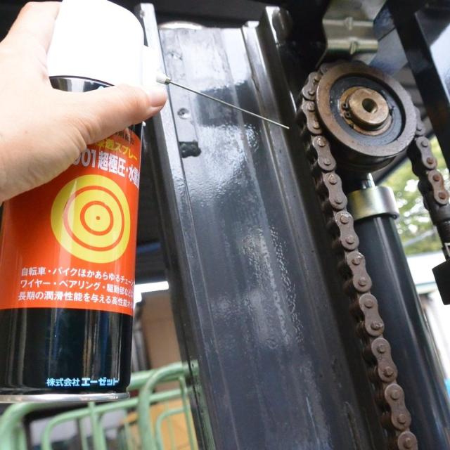 機械のチェーンの潤滑に