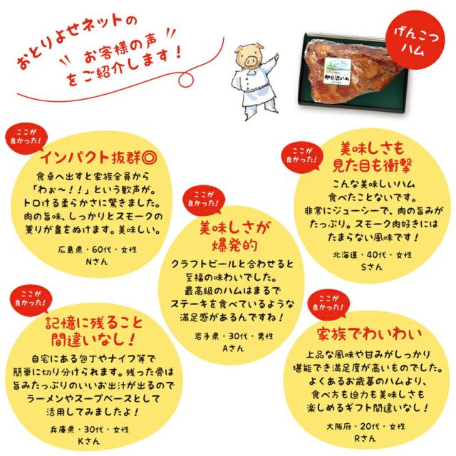 げんこつハムおとりよせネットのお客様の声