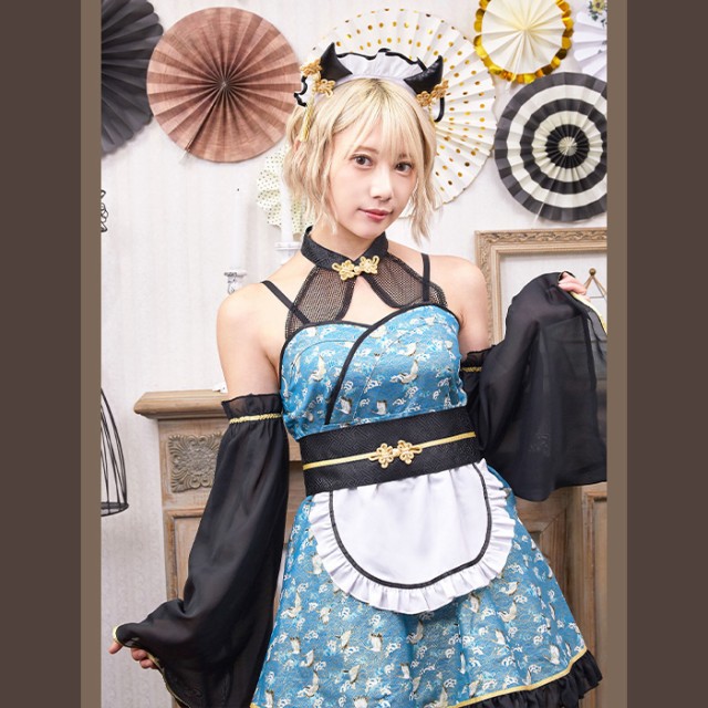 送料無料 SugarWhip 鬼和メイド ブルー 青 セクシーランジェリー