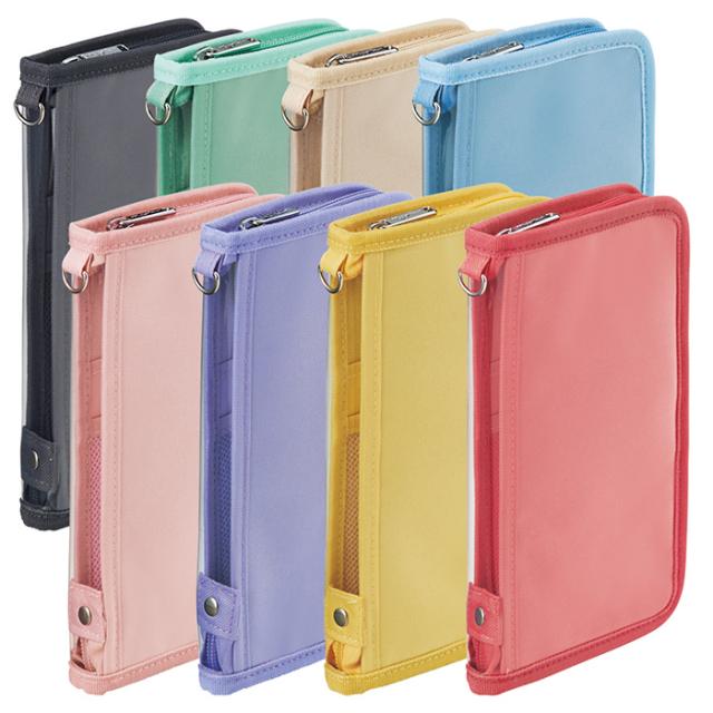 myfa カードスタンドケース リール ボールチェーン付き 赤 黄 紫  