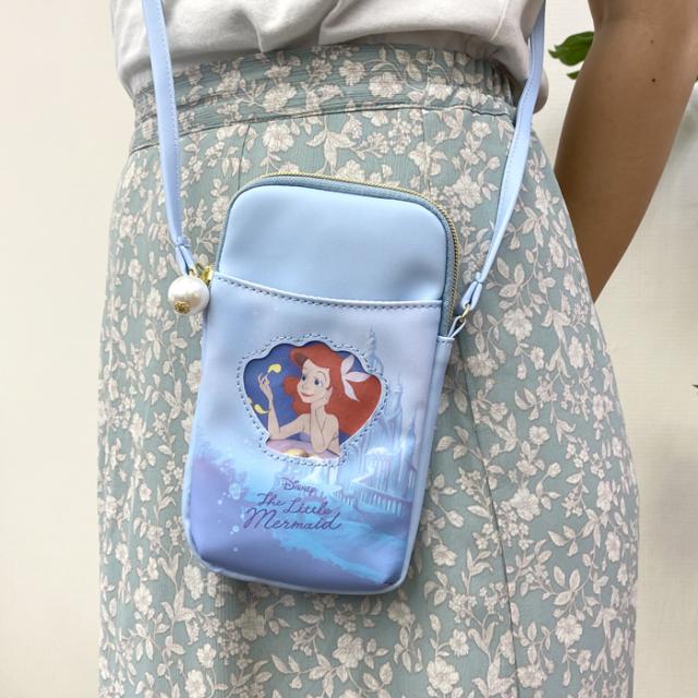 アリエル　水色　ポシェット　ポーチ ディズニー アリエル スマホショルダーポーチ (ブルー) リトル