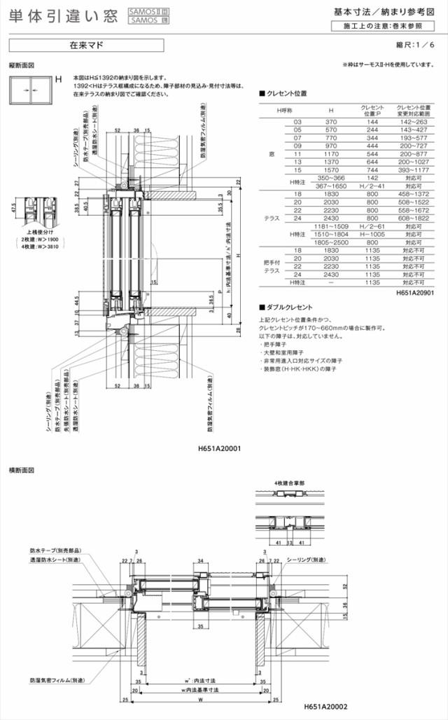 サーモスII-H 単体引違い窓 11911（w1235mm×h1170mm）樹脂アルミ複合